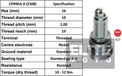 NGK CPR9EA-9 Spark Plug (2308)