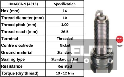 NGK LMAR8A-9 Spark Plug (4313)