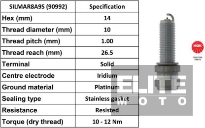 NGK SILMAR8A9S Spark Plug (90992)